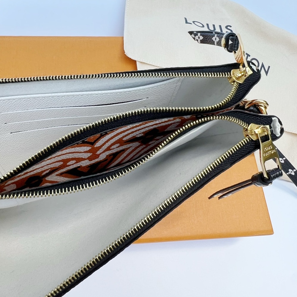 Louis Vuitton Monogram Crafty Double Pochette Crossbody Cream Caramel Clafoutis - Picture 11 of 14